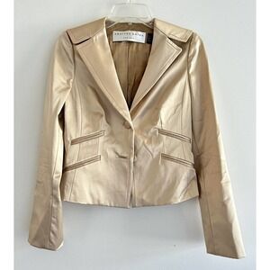 Charles Nolan | New York Women's Long Sleeve Two Button Style Blazer Size 6 Gold